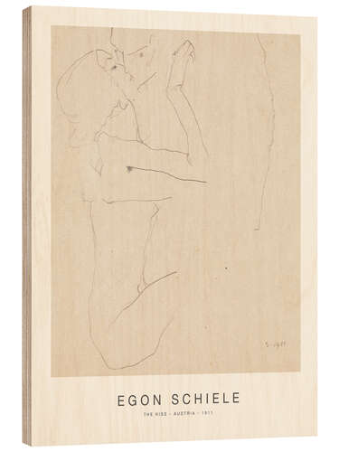 Wood print The Kiss