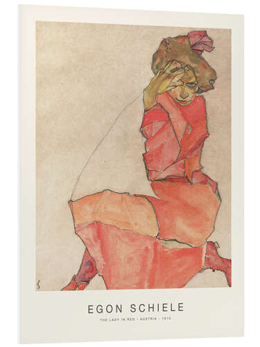 Foam board print Female Kneeling in an Orange Red Dress, 1918