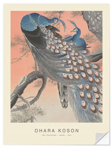 Selvklebende plakat Two Peacocks, 1926