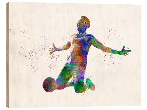 Hout print Soccer player VIII