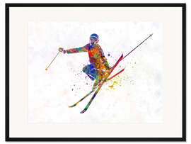 Gerahmter Kunstdruck Skifahrerin I