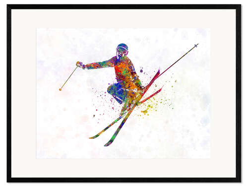 Plakat artystyczny premium w ramie Skier I