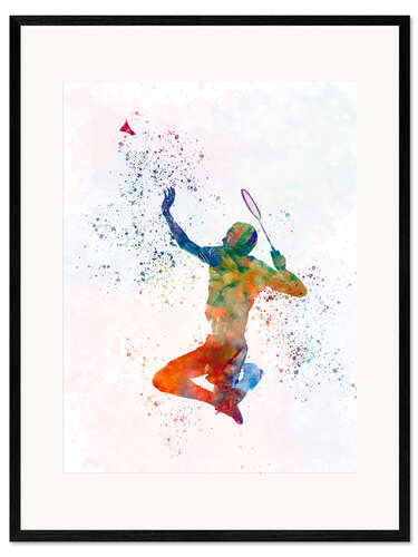 Framed art print Badminton player II