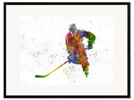 Plakat artystyczny premium w ramie Ice hockey player II