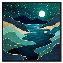 Gerahmter Kunstdruck Mond-Wasser-Vista