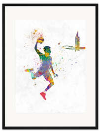 Gerahmter Kunstdruck Basketballspieler I