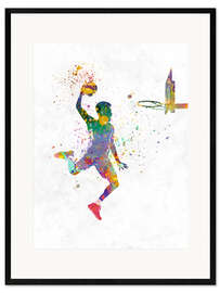 Ingelijste kunstdruk Basketball player I