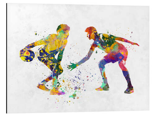 Aluminium print Two basketball players I