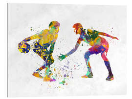 Tableau en plexi-alu Two basketball players I