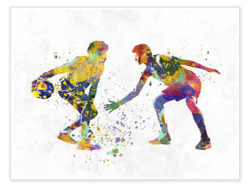 Poster Zwei Basketballspieler I