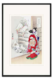 Gerahmter Kunstdruck Verschneiter Garten