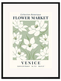 Gerahmter Kunstdruck Flower Market Venice