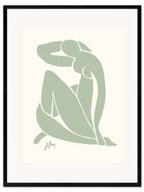 Framed art print Sage Green Nude