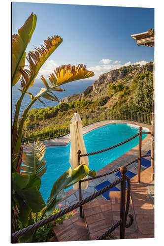 Cuadro de aluminio Pool with sea views of Capri