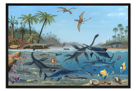 Gerahmter Kunstdruck Leben im Jura-Meer