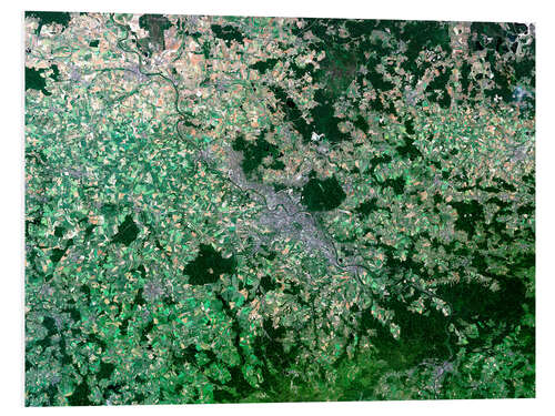 Foam board print Dresden seen from space