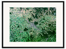 Gerahmter Kunstdruck Dresden aus dem Weltraum gesehen