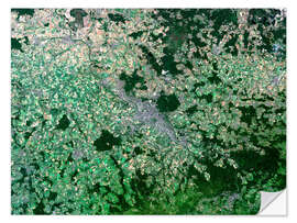 Selvklæbende plakat Dresden seen from space