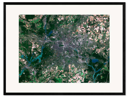 Impression artistique encadrée Berlin vue de l'espace
