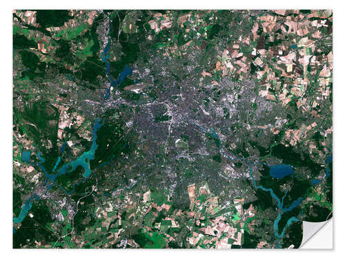 Naklejka na ścianę Berlin seen from space