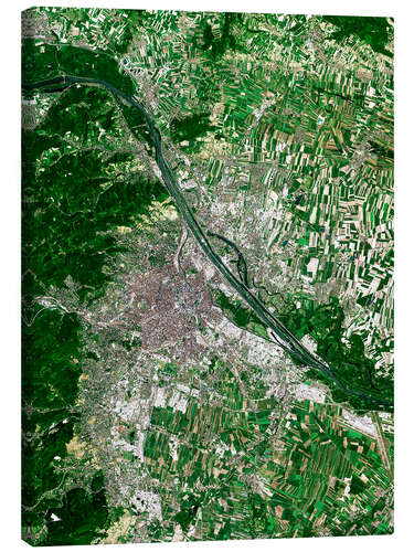 Tableau sur toile Vienna seen from space