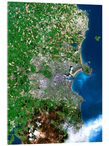 Acrylic print Dublin seen from space