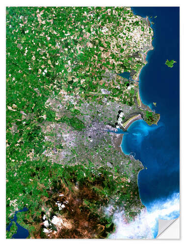 Muursticker Dublin seen from space