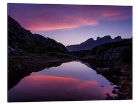 Gallery print Sunset silhouette of Wendenstock mountain range at Sustenpass