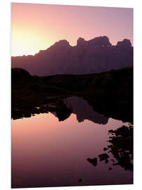 Foam board print Mountain silhouette in the evening light in the Swiss Alps