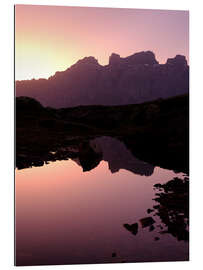 Gallery print Mountain silhouette in the evening light in the Swiss Alps