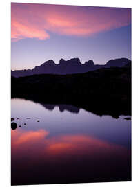 Print på skumplade Swiss Wendenstock mountain range in the evening