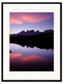 Framed art print Swiss Wendenstock mountain range in the evening