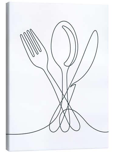 Canvas print Cutlery arrangement