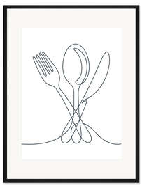 Gerahmter Kunstdruck Besteck Gesteck
