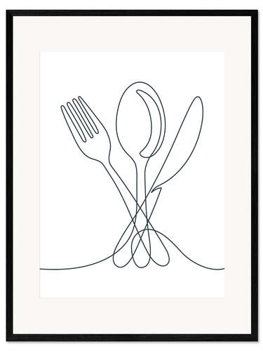 Framed art print Cutlery arrangement