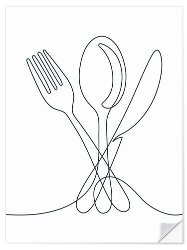 Wall sticker Cutlery arrangement