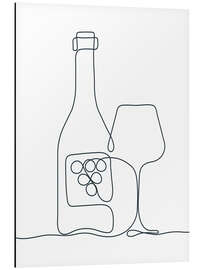 Aluminium print Wine still life