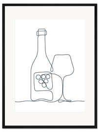 Gerahmter Kunstdruck Wein Stillleben