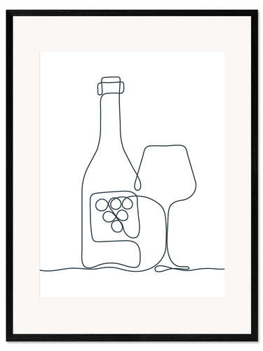 Plakat artystyczny premium w ramie Wine still life