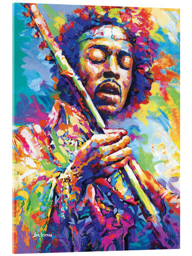 Acrylglasbild Jimi Hendrix, Farbenfroh