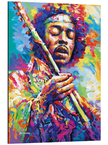 Aluminiumtavla Jimi Hendrix, Colourful