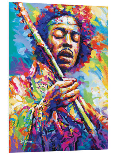 Foam board print Jimi Hendrix, Colourful