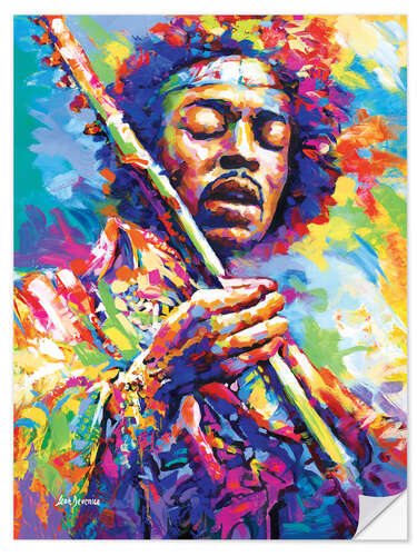 Naklejka na ścianę Jimi Hendrix, Colourful