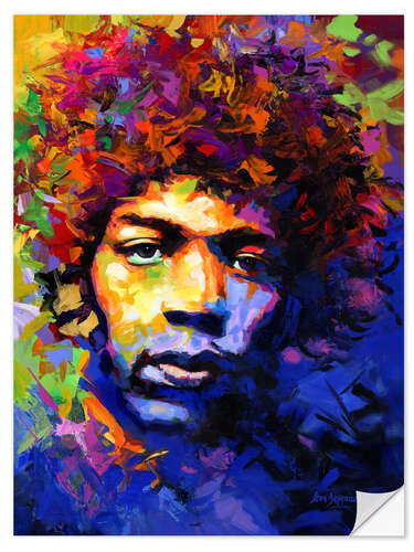 Sticker mural Jimi Hendrix Modern Portrait