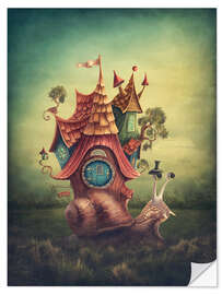 Selvklebende plakat Snail house