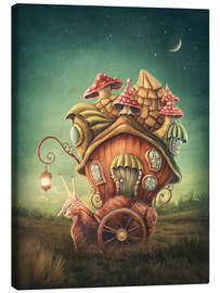 Canvastavla Magic snail house