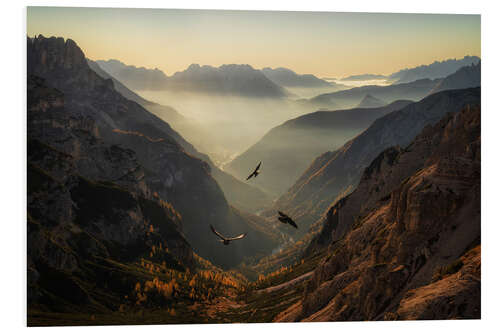 Tableau en PVC Fly away in the Italian Dolomites