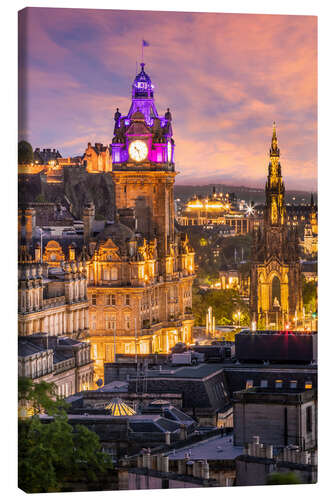 Stampa su tela Lovely sunset in Edinburgh