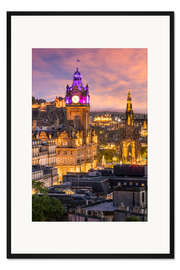 Gerahmter Kunstdruck Reizvoller Sonnenuntergang in Edinburgh