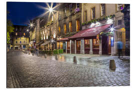 Alubild Grassmarket in Edinburgh am Abend